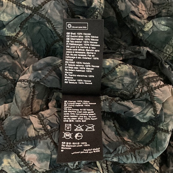 Stockholm Atelier & Other Stories Black Print stretch texture crop top sz 10 NWT - Picture 13 of 13